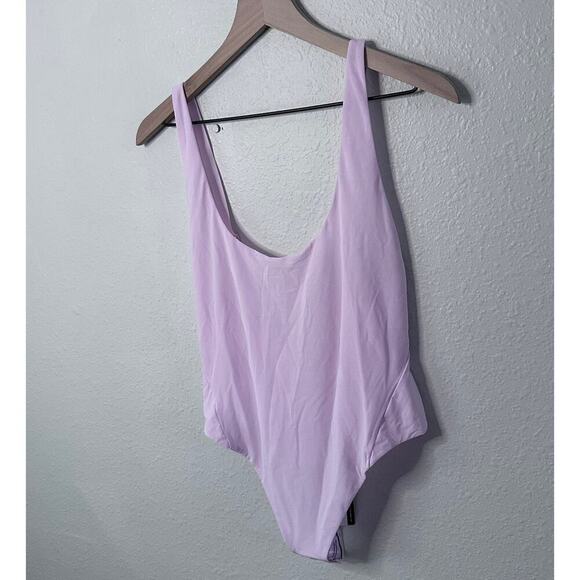 Lululemon Wundermost Nulu Mesh Scoop-Back Thong Bodysuit Pink Organza L NWT - Picture 2 of 8